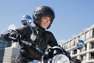 Motorcyclist With Protective Gear